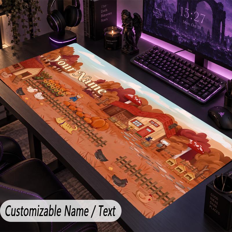 Μεγάλο Mousepad με Προσαρμοσμένο Κείμενο, Εκτεταμένο Επιτραπέζιο Pad Για Εργασία στον Υπολογιστή Παιχνίδι Stardew Valley