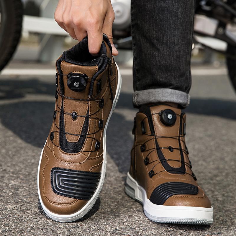 Motorcycle Riding Shoes for Men Outdoor Moto Travel Protective Casual Biker Footwear Anti Slip Sole Size 35-47