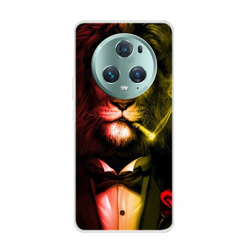 For Honor Magic 5 Pro 5G Case Wolf Lion Soft Silicone TPU Clear Covers for Honor Magic5 Lite Phone Cases Magic5 Lite 5G Fundas