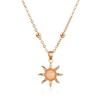 Korean Opal Sunflower Clavicle Necklace – Elegant Light Luxury Design for Women