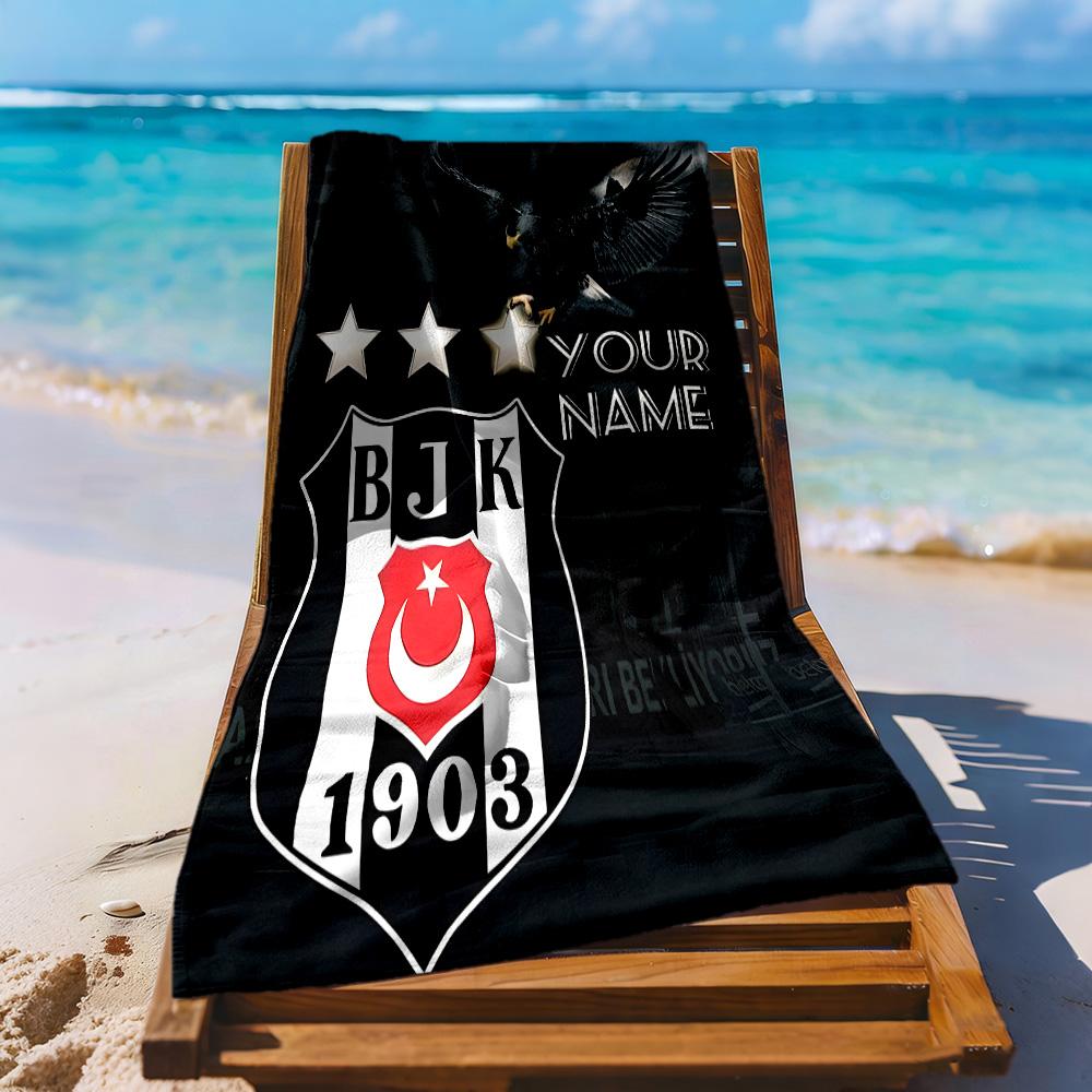 Beşiktaş Pride Glory Customized Name Beach Towel Quick-Dry Soft Microfiber Suitable for Sports Travel Swimming Yoga Bathroom Beach And Pool