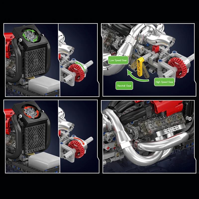 Mould King 10188 Technical Motorized STR13 Formula One Engine Building Blocks Sport Racing Car Engine Bircks Toys Set for Adults
