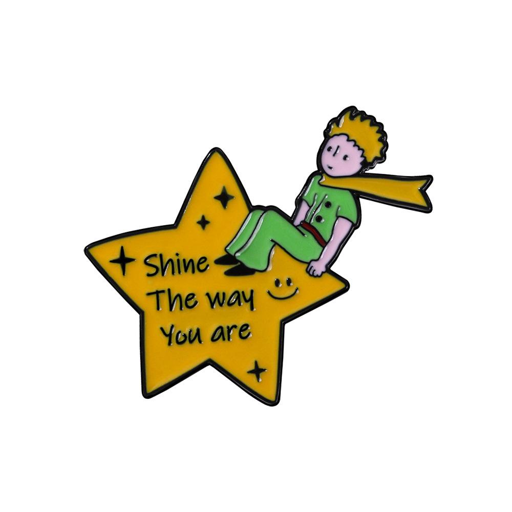 Little Prince Cartoon Badge Creative Star Fairy Tale Cute Brooch Paper Airplane Planet Fashion Accessories