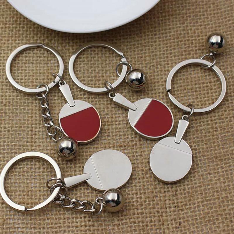 Sport Ping Pong Table Tennis Ball Keychain Creative Ping Pong Bat Key Ring Keychains Car Key Chain Souvenir Gift