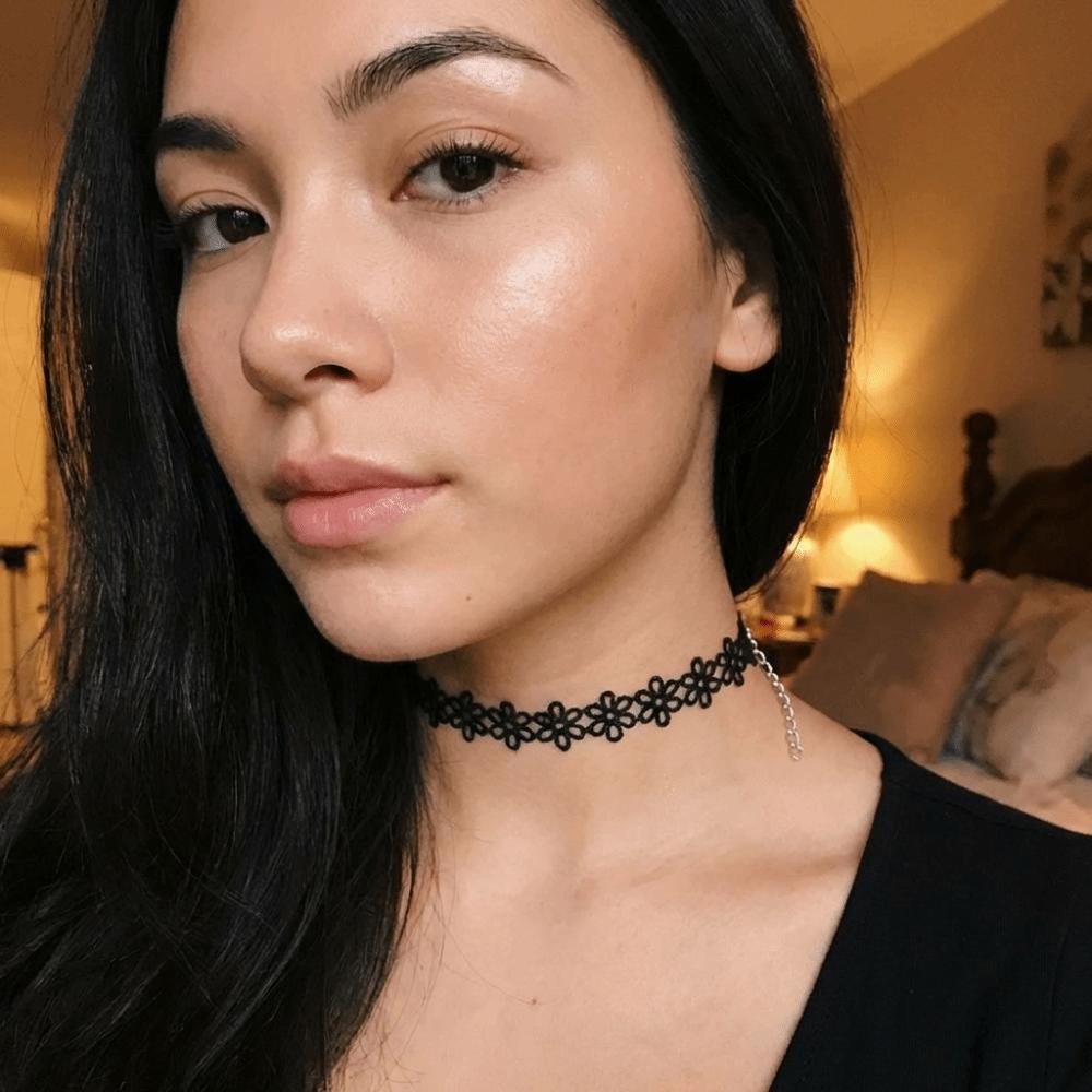 6Pcs/Set Black Color Lace Chokers Adjustable Punk Necklace Fashion Gothic Elastic Necklace  Party