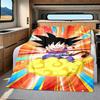 1PC Son Goku Print Flannel Blanket, High quality All Seasons, Home Decor, Warmth and Comfort, Perfect for Christmas Gifts