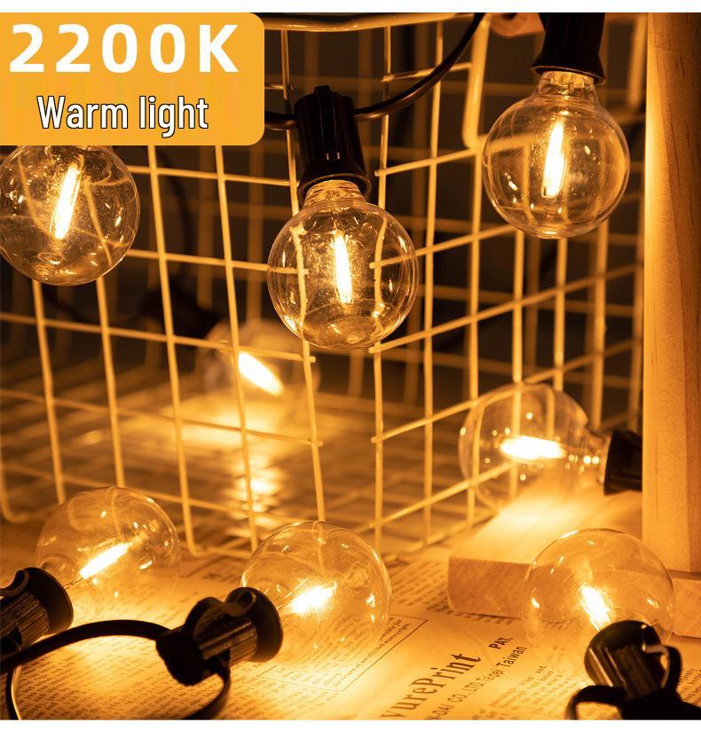 G40 Plastic Light Bulbs: Christmas Decoration, Round Balls, European & American Standard, 110-220V, Light String with 25 Spare Bulbs.
