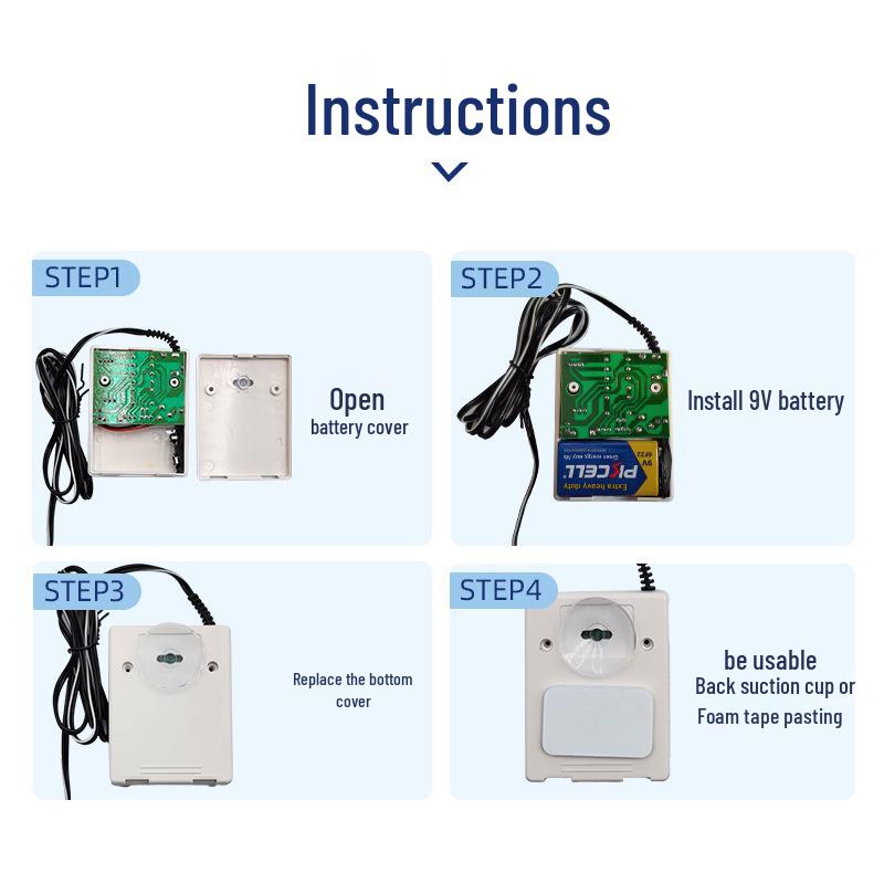 Wall-Mounted Waterproof Kitchen Sink Water Leak Alarm Detector