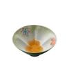 Hand-painted Ceramic Tea Cup Small Green Tangerine Floral Design Fulu Qiankun Lovers