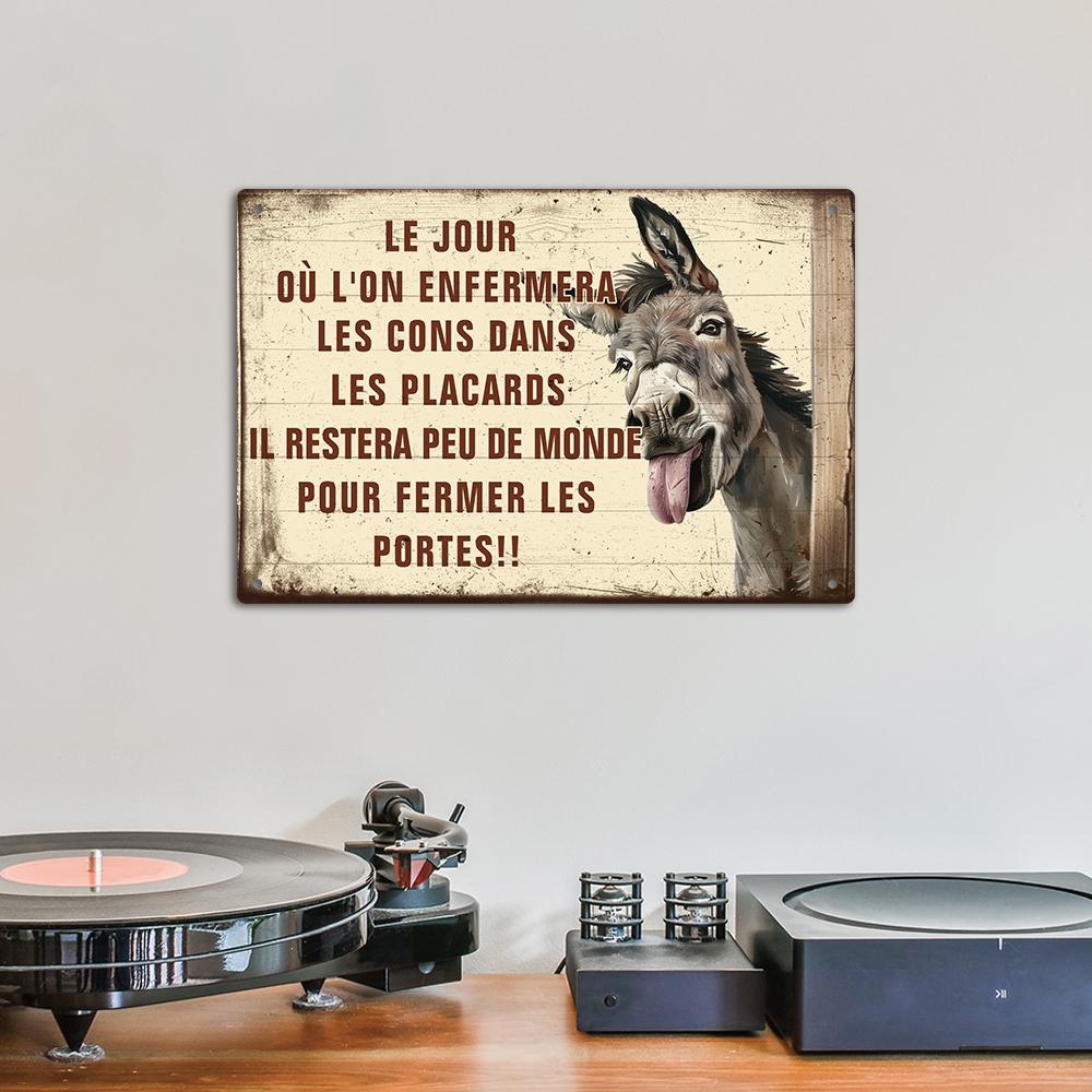 Putuo Decor 1pc French Vintage Metal Sign, Wall Art Decor for Home Farmhouse Living Room Shop Club, Fun Gifts, 7.9x11.8Inches