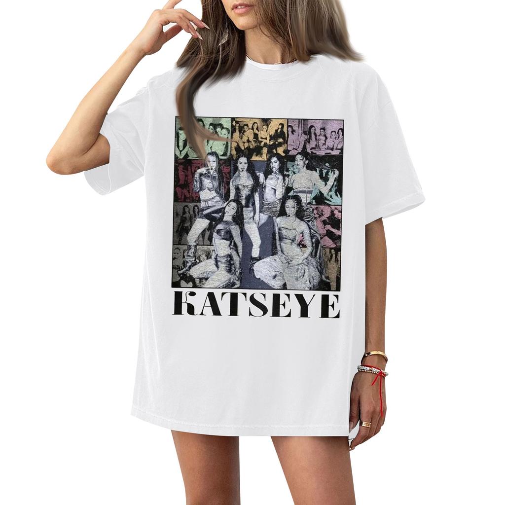 Dam T-shirt med tryck och rund hals och korta ärmar