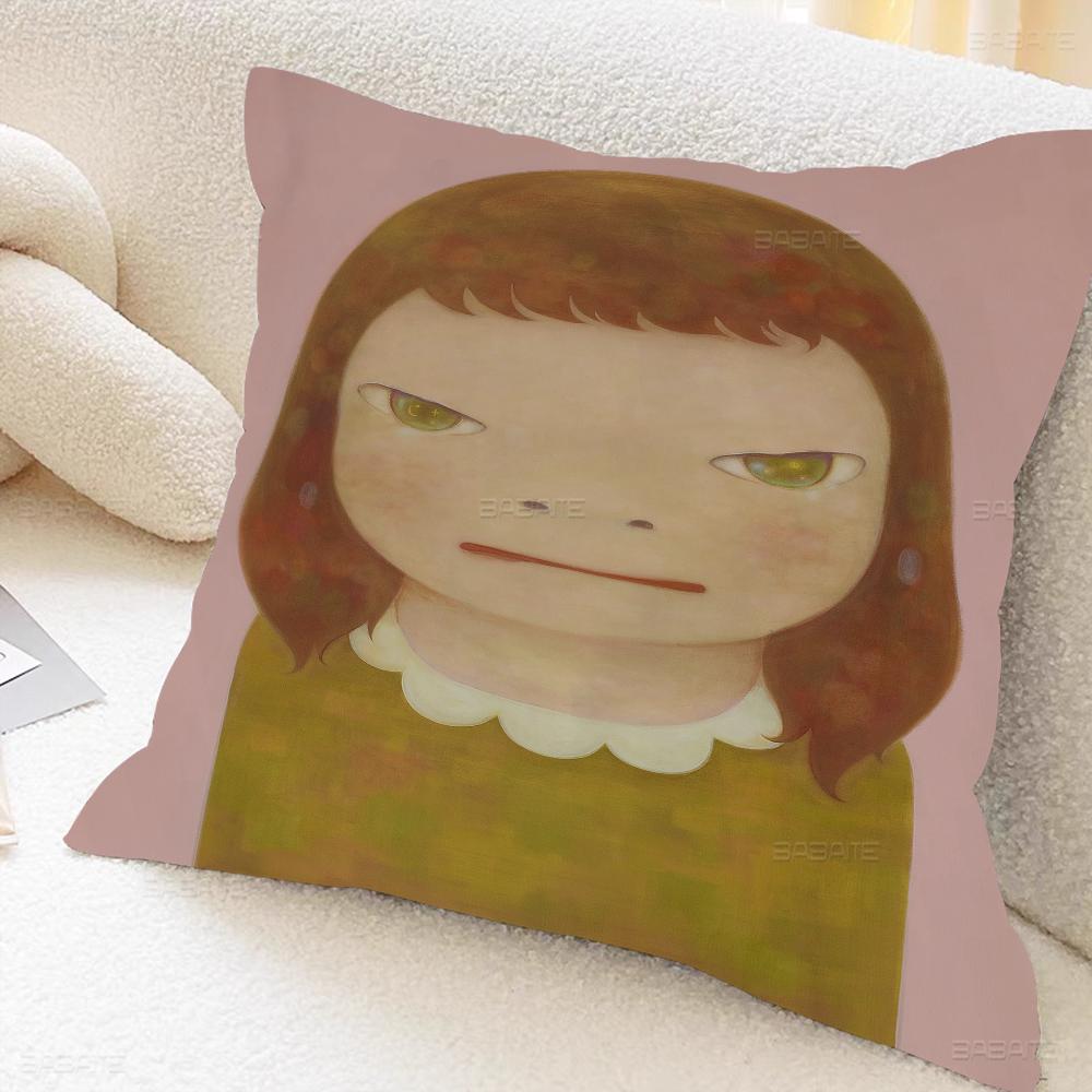 Yoshi Tomo Nara Pillow Cover Sofa Cushion Cover Home Room Decoration Children Gift