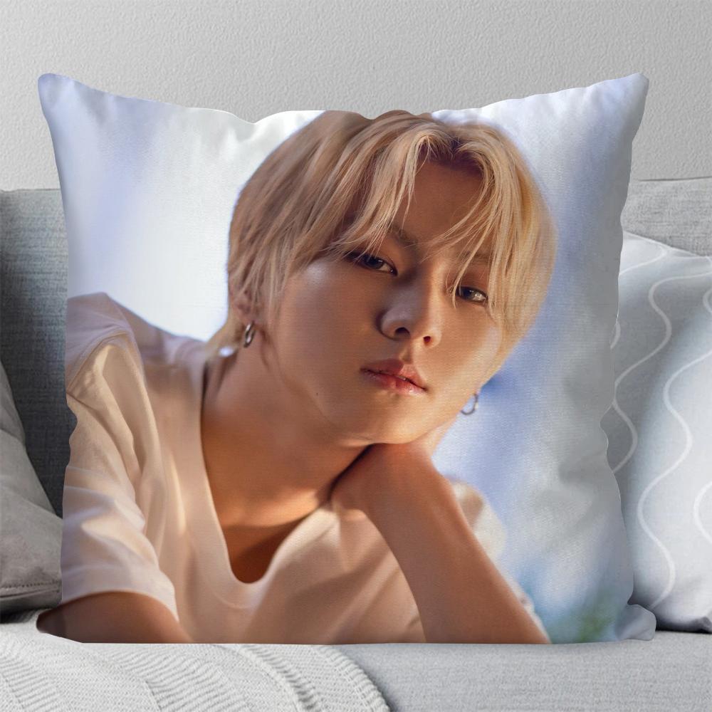 Jungwon Pop Singer Pillow Case Square Pillow Bedroom Sofa Leisure Comfort Cushion Car Living Room Home Decoration 40X40