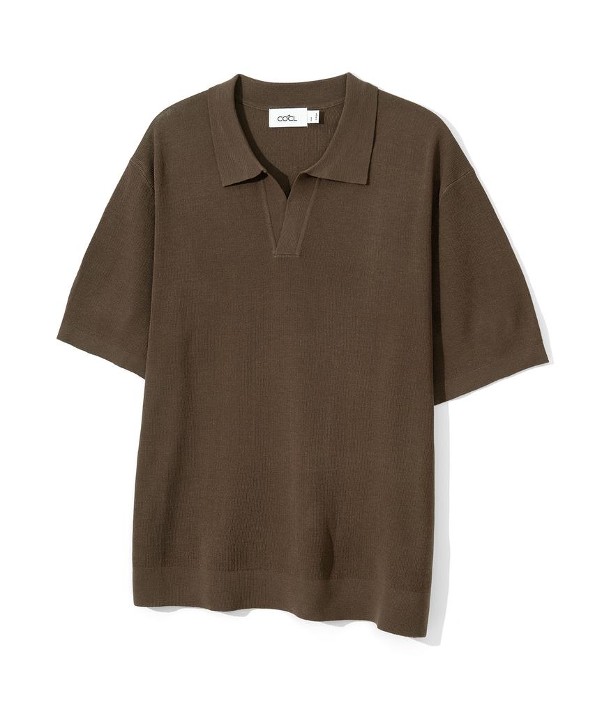 COSTUME O’CLOCK Cool Linen-Like Collar Short Sleeve Knit_9 Color Cooskt045 (B Type)