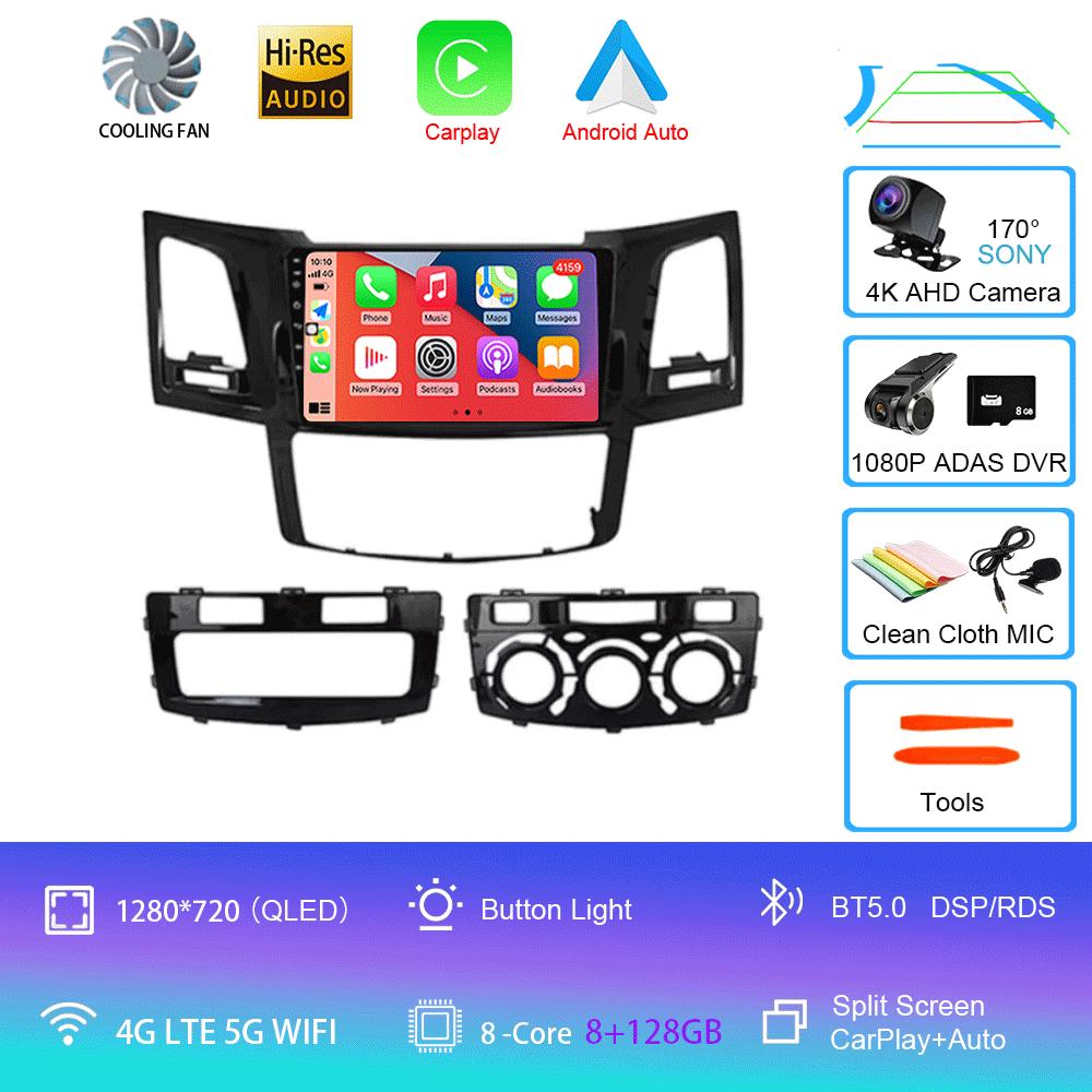 Car Radio Android 14 Carplay Multimedia Player For Toyota Fortuner Hilux Revo Vigo 2005-2007 Autoradio Stereo 2din Head Unit
