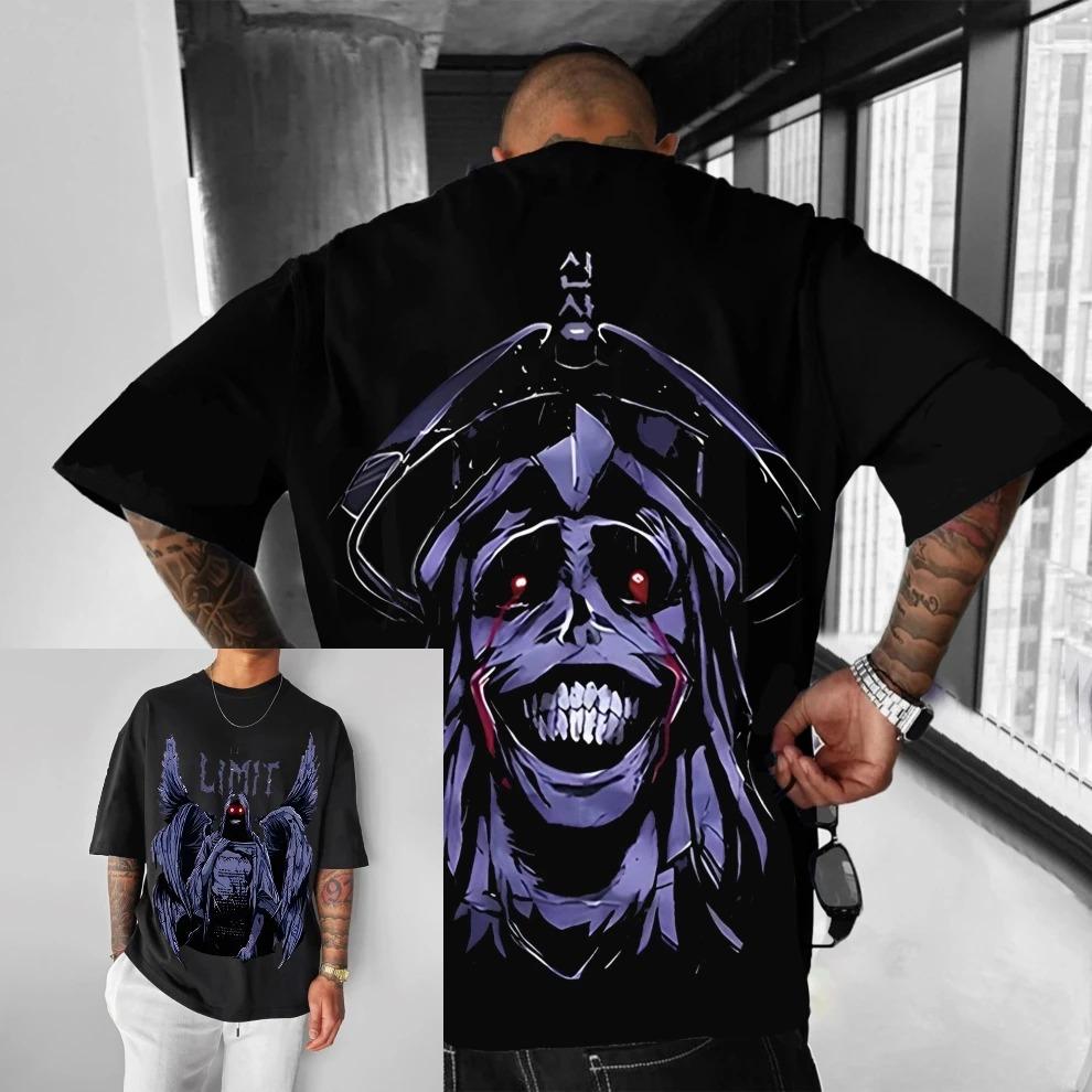 2026 Anime Solo Leveling Arise Print Oversized Men's T-Shirts Summer Y2k Women Cotton Short Sleeve Tee Cotton Casual Tops Streetwear