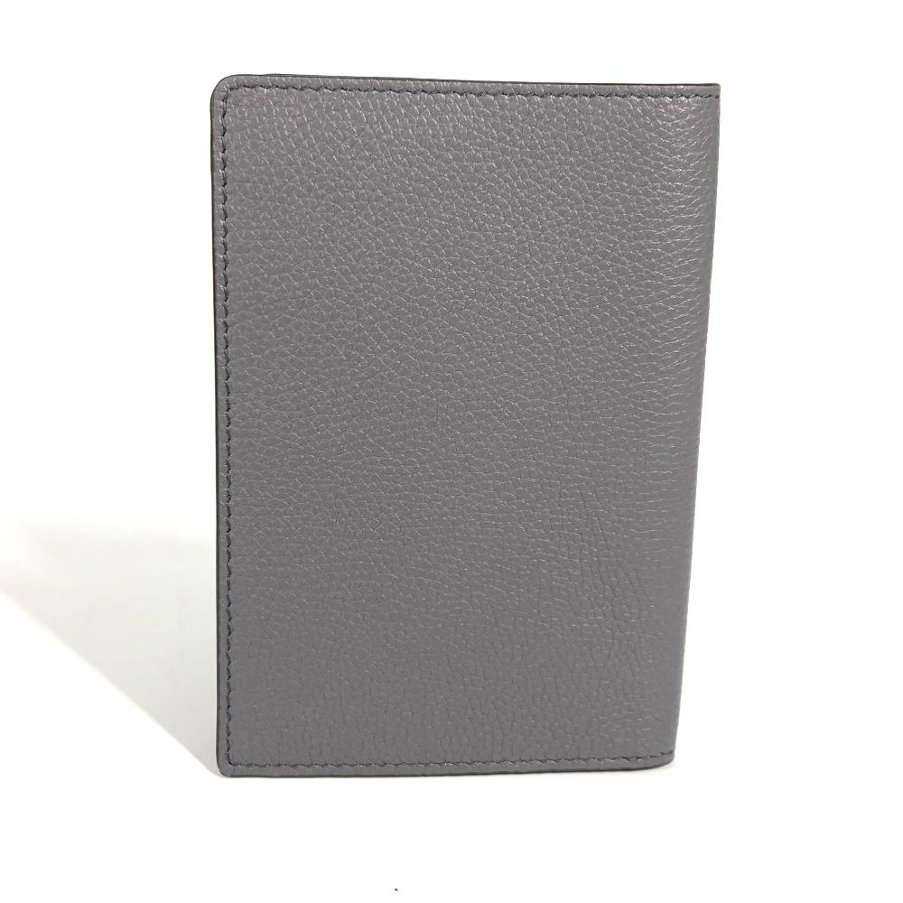 FENDI logo Cover Stationery passport case Leather gray