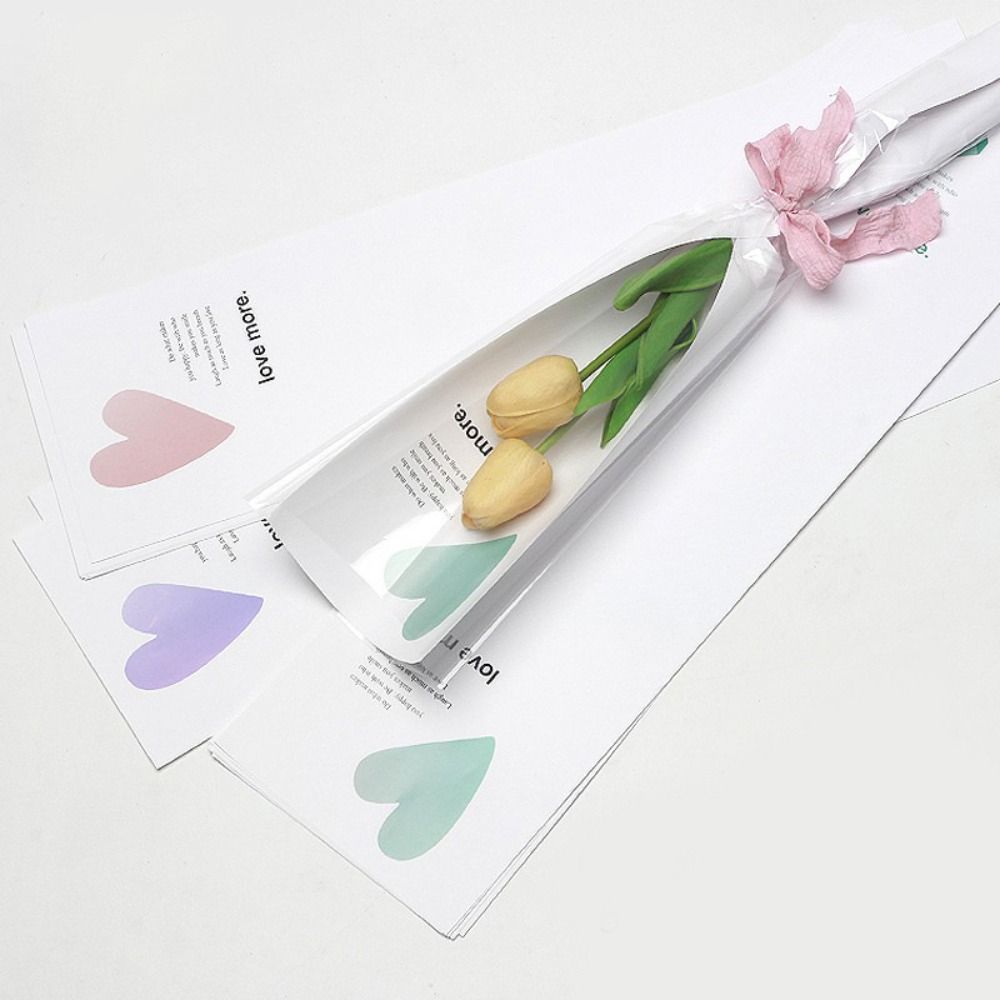 

10pcs Love Shaped Flower Packaging Bags Romantic Flower Gift Bags Valentine s Day Gift зелений