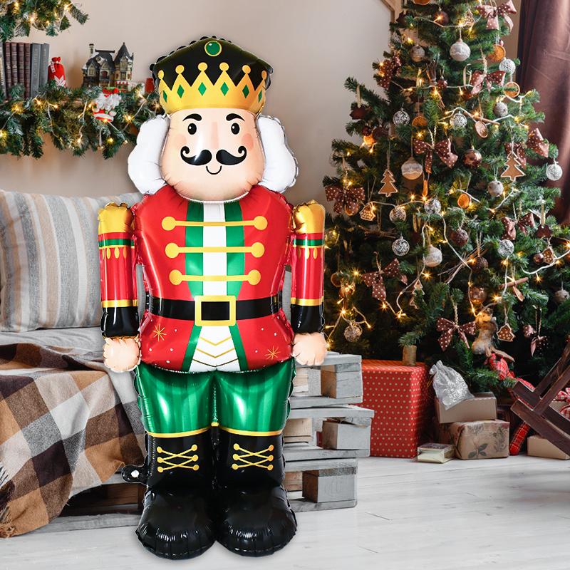 Large Standing Santa Claus Snowman Balloons Christmas Foil Balloon Decoration for Home 2025 New Year Party Supplies Kids Gift