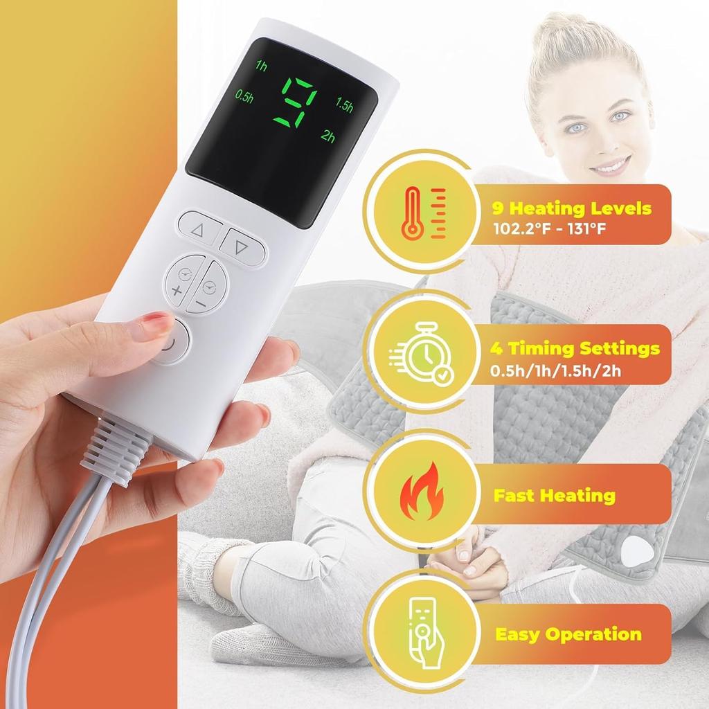 Heating Pad for Back, Electric Heating Pad Wrap for Period Cramps Lower Back Neck Shoulders with Waist Belt for Mom Dad