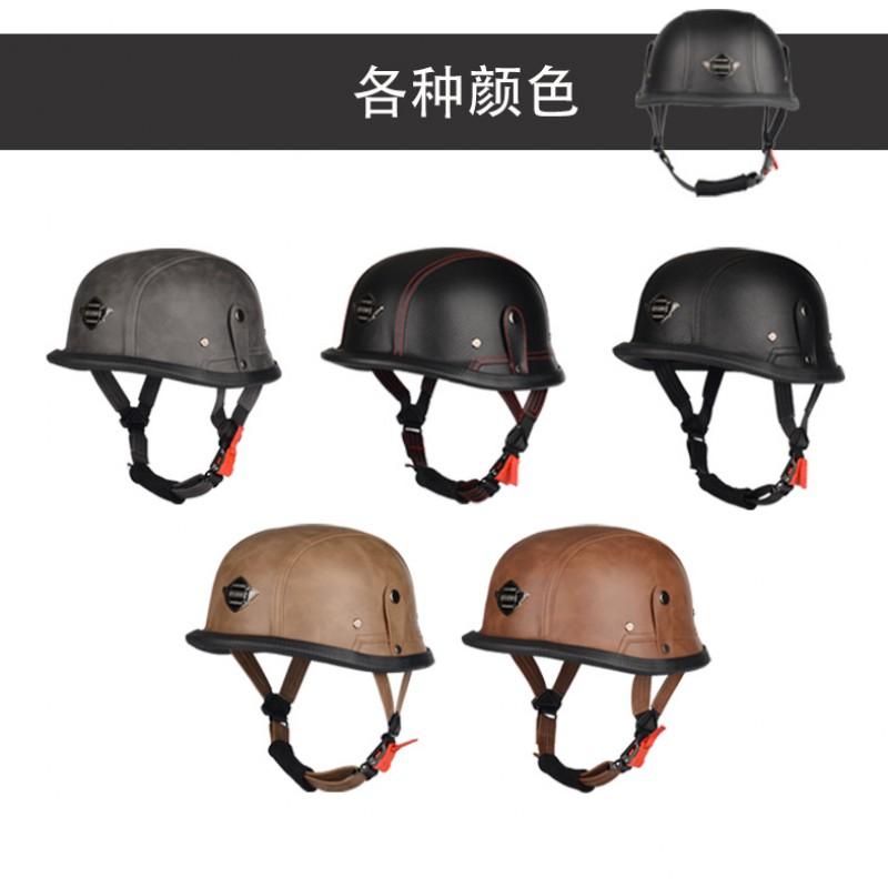 Vintage Military Style Half Face Motorcycle Helmet Harley Riders - ABS Shell 3C Certified Unisex Multiple Colors Visor