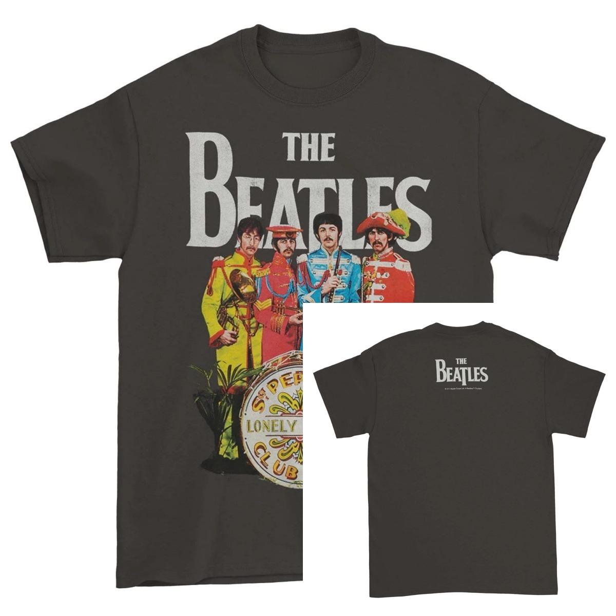 Beatles Sgt Pepper Charcoal Slim Fit T-shirt High-end Luxury Is for Both Men and Women Top Y2k 2026 Summer S