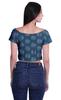 Moomaya Printed Boat Neck Womens Sexy Summer Tops Zip Front Viscose Crop Top
