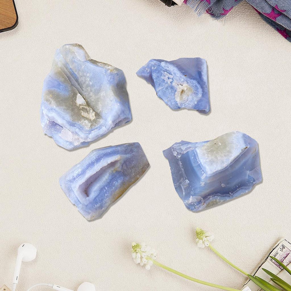 Blue Agate Crystal Blue Stone Vase Filler Marine Blue Agate Stone Large Gemstone Crushed Pieces For Jewelry Making Home Decor