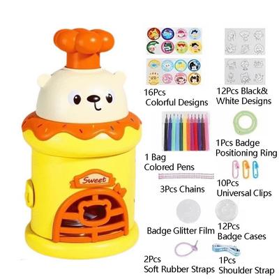 Manual Press Badge Maker Machine Reusable DIY Badge Press Machine Portable Interchangeable Die Badge Press Machine Kit Crafts