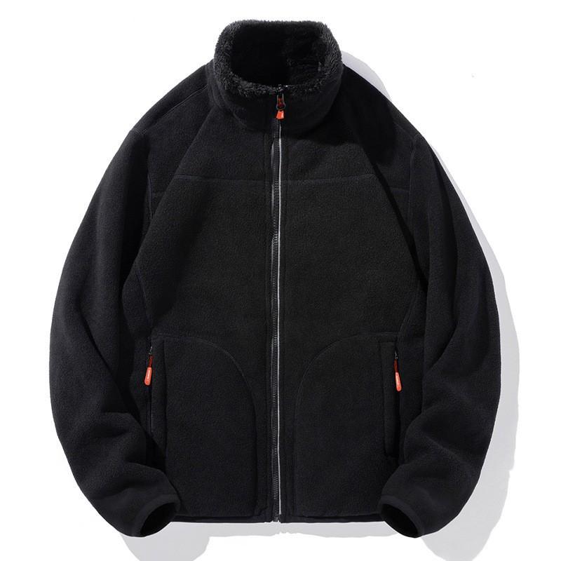 Unisex Fleece Jacket Double-Sided Wearable Warm Outdoor Pullover Hiking Running Cycling Winter