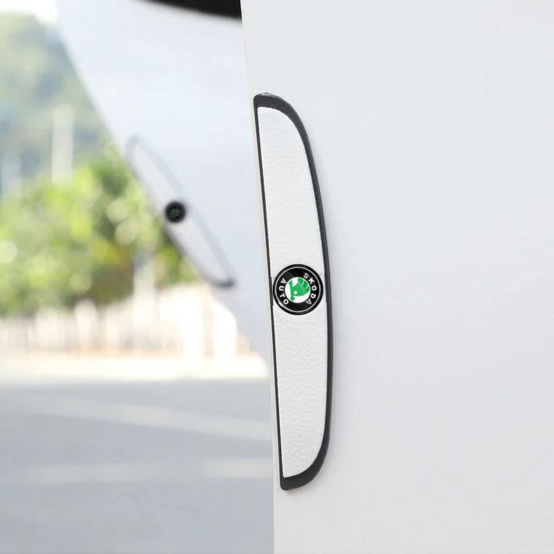 4pcs Car Door Anti-Collision Strip Rearview Mirror Protection Sticker for Skoda Fabia Kodiaq Kamiq Superb Yeti Octavia Enyaq Rapid Karoq Derivati