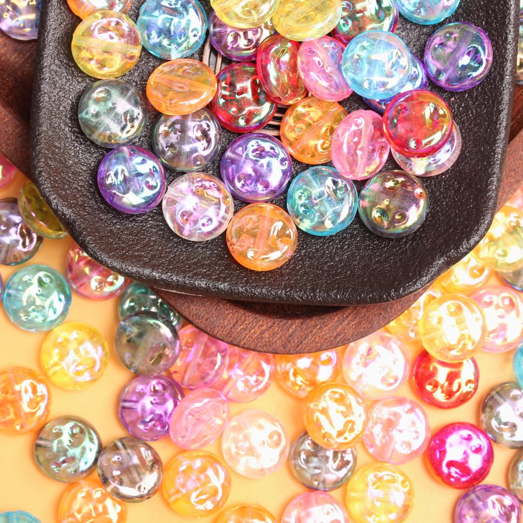 20pcs 12mm Acrylic Solid Color Round Button Loose Beads 12mm for Bracelet Mobile Phone Chain Making DIY Handmade Materials