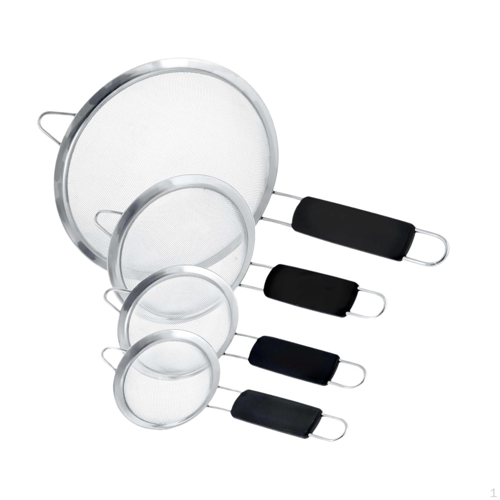 Durable Stainless Steel Colander for Pasta and Cooking Needs 4 pieces