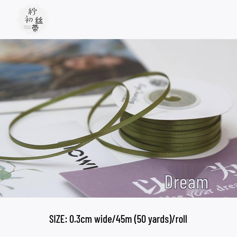 3mm Premium Double-Sided Satin Polyester Ribbon for Wedding Bows and Gift Packaging