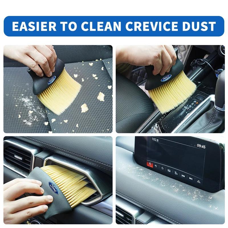 Car Instrument Board Outlet Outlet Body Interior Decoration Dust Brush Clean Hair Brush For Ford Ranger Focus Kuga Mustang S-MAX