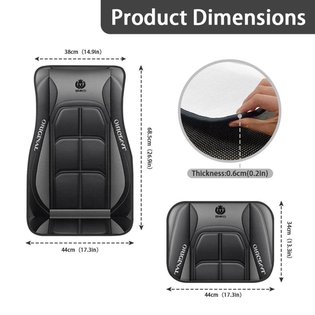 4Pcs Racing Style Design Car Floor Mats - Premium Front and Rear Seat Floor Pads with Soft Footpads - Accessories for Women