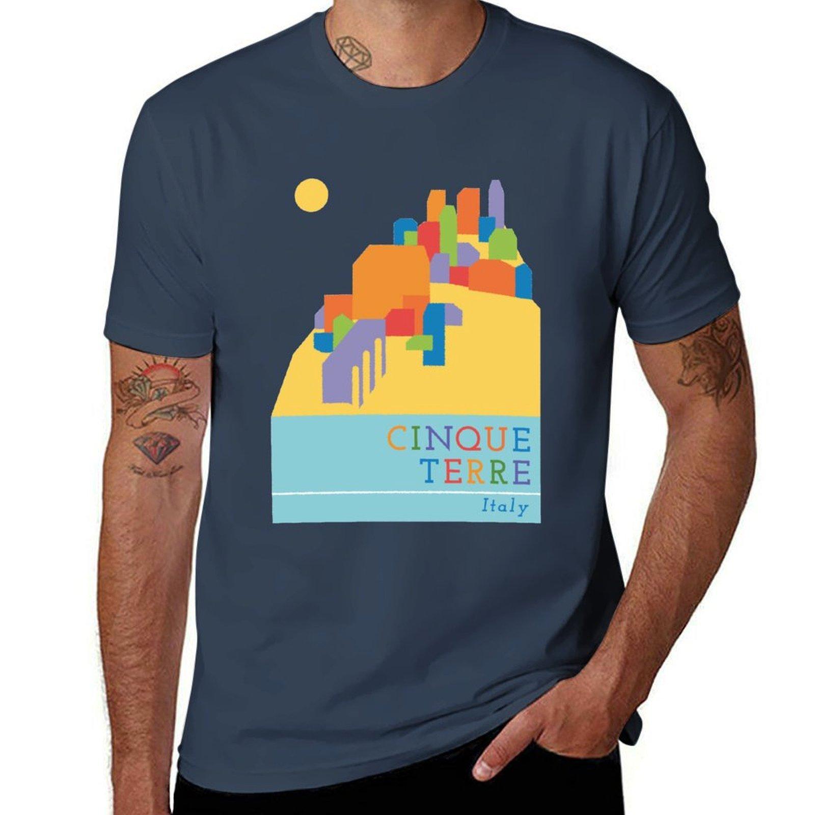 Cinque Terre Italy Tshirt Casual Daily Wear Short Sleeve Top S