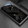 Black gold heart-shaped tempered glass phone case suitable for Samsung Galaxy S26 S25 S24 S22 S21 S20 FE/Ultra/Plus5G anti drop