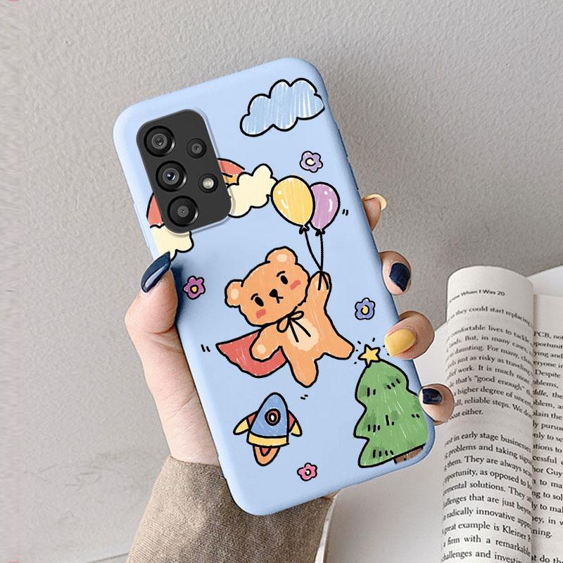 Case For Samsung A53 A52S A52 A73 A70 Cute Heart Flower Back Cover Soft Silicone Matte Protective Funda For Samsung Galaxy A53