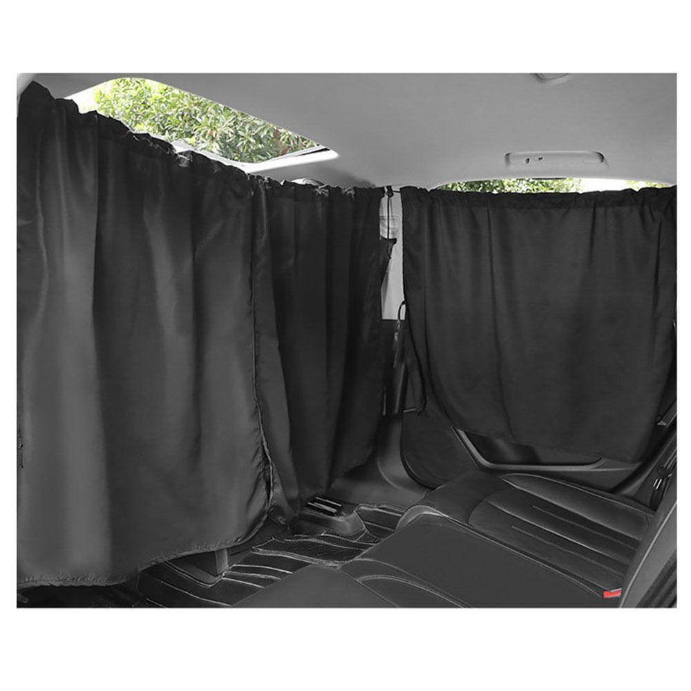 2/4Pcs Light Blocking Car Divider Curtains Retractable Portable Car Privacy Partition Curtain Black Partition Protection