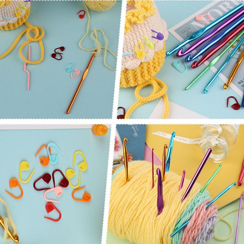 12/14Pcs Crochet Hooks Set Aluminium Needles for Knitting DIY Crochet Hook Woolen Crochet Hook for Blanket Art Craft Sewing Tool
