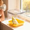 Papegojmatare Transparent Fågelbadare Hängbar Bur Badbehållare För Conure Papegoja Undulat Kakadua Kanariefågel Fågel