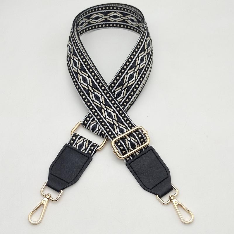 

New Bag Strap with Leather Long Shoulder Strap Bag Accessories Adjustable Single Shoulder Oblique Span Bag Strap Widened Lanyard Golden Hook