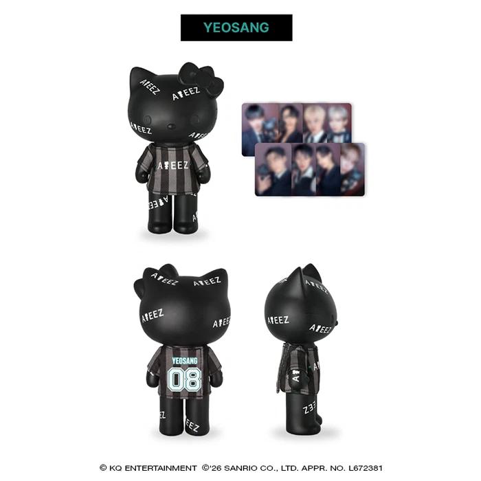 ATEEZ X HELLO KITTY Black Series/ Figure T-shirt Photo Cards Set / Pre-Order