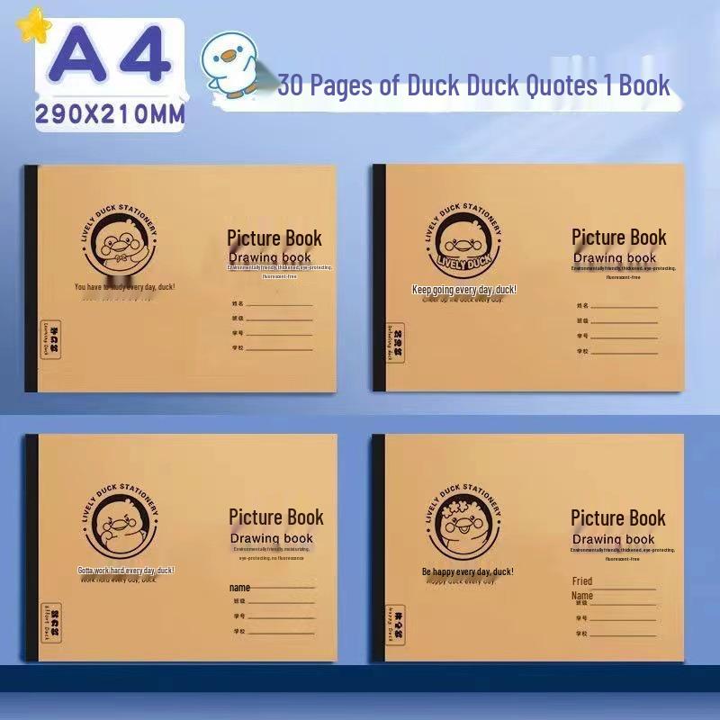 A4 Cowhide Cover Sketchbook for Kids and Students: Thick Pages, Ideal for Drawing, Painting, and Doodling. A4 1-pack, random cover