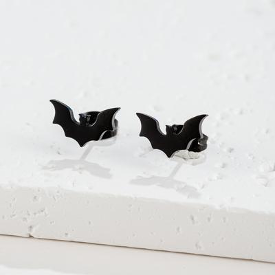 Horrible Halloween Vampire Bat Earrings for Teens Stainless Steel Simple Stud Earrings Premium Jewelry Festival Party Gifts