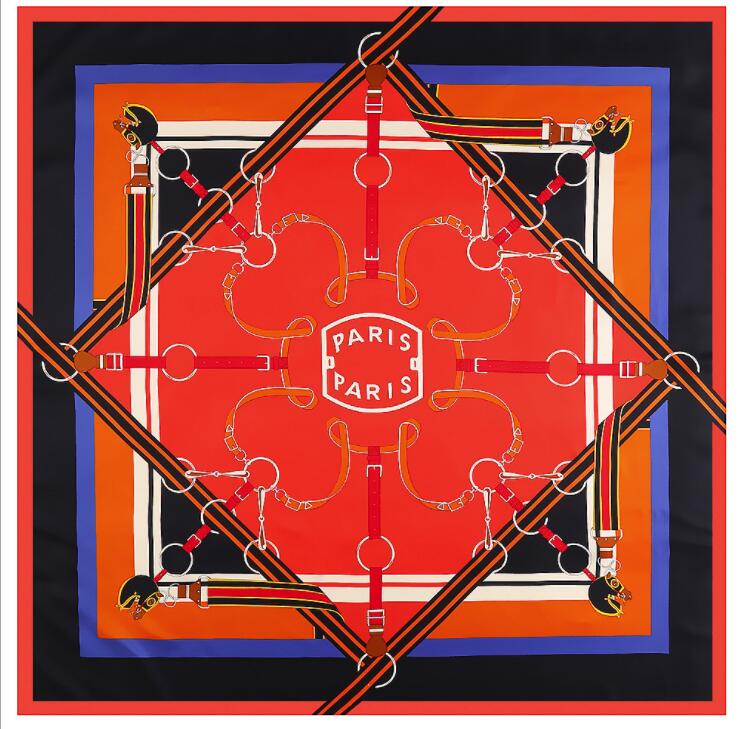 Silk Scarf Women Large Shawls Stoles Cashew Print Square Scarves Echarpes Foulards Femme Wrap Bandanas 130*130CM