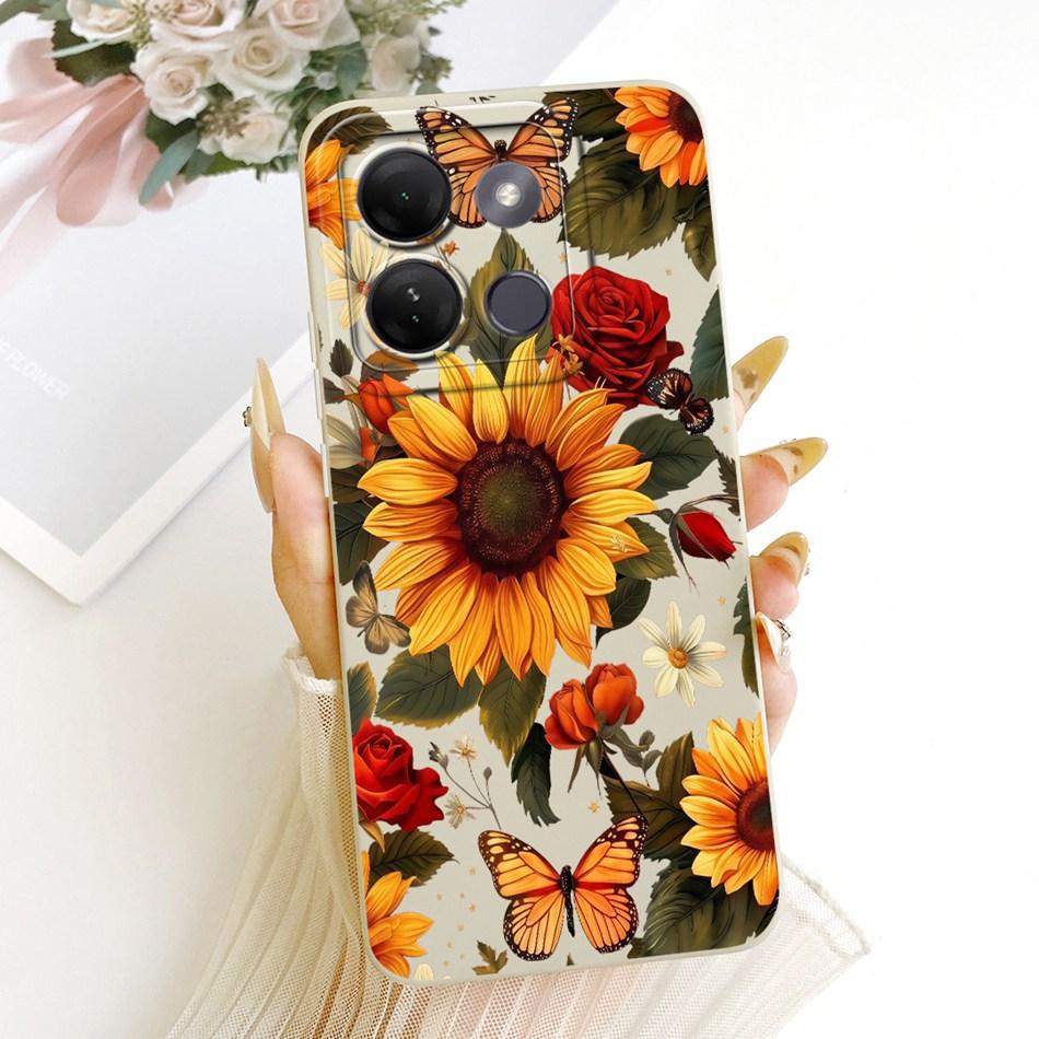 For Infinix Smart 7 HD / Smart7 Plus Cute Cat Flower Cartoon Phone Case For Infinix Smart 7HD 7Plus Soft Silicone Covers Bumpers