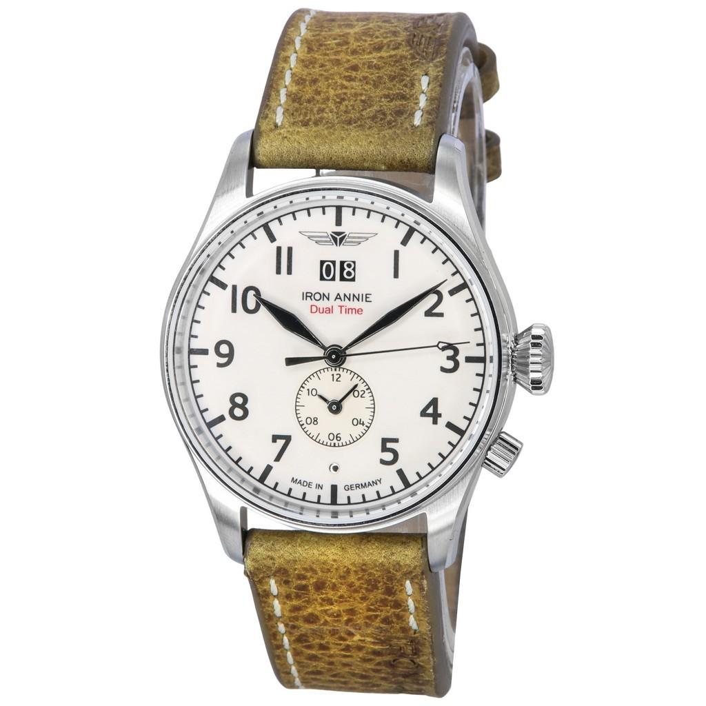 

Мужские часы Iron Annie Cockpit Dual Time со светящимся бежевым циферблатом 51403
