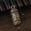 Keychains Brass Buddha Sutra Cylinder Pendant Keychain Hanging Necklace Jewelry Pill Box Medicine Case Container Bottle